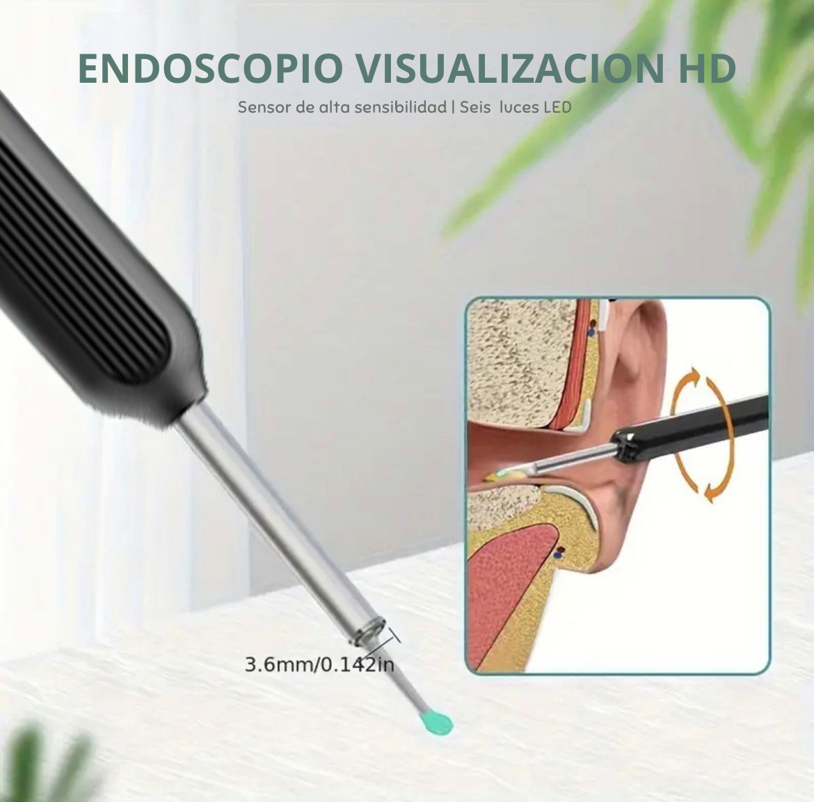 Otoscopio Limpiador Oidos con Camara Hd