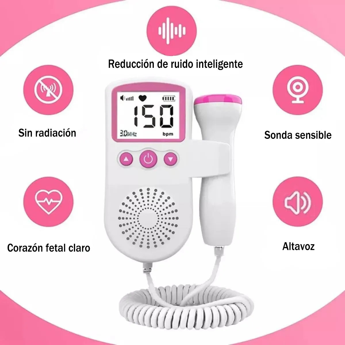 MONITOR FETAL DOPPLER LATIDOS DE CORAZON BEBE